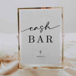 Minimalistisch Cash Bar Wedding Sign Poster