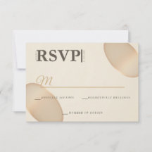 Minimalistisch Champagne Pebble Ivory Wedding RSVP