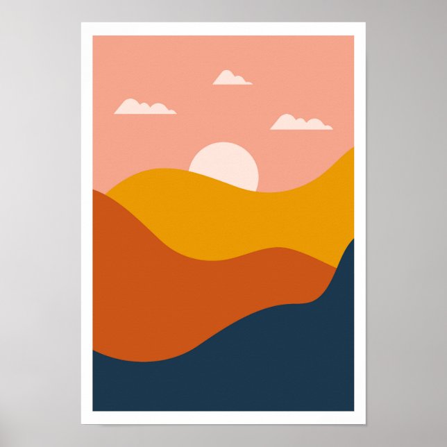 Minimalistisch Chic Abstrakt Poster (Vorne)