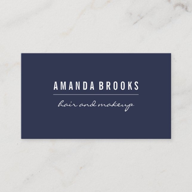Minimalistisch Chic Blue Business Card Visitenkarte (Vorderseite)