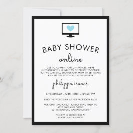 Minimalistisch Chic Blue Virtual Baby Dusche Einladung