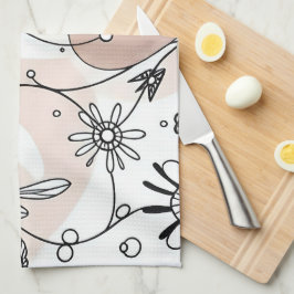 Minimalistisch Chic Boho Abstrakt Vibes Geschirrtuch