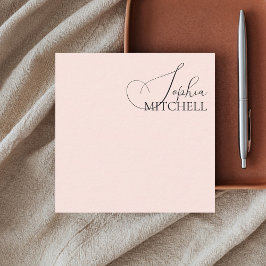 Minimalistisch Chic Callgraphy Blush Pink Mitteilungskarte