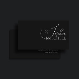 Minimalistisch Chic Calligraphy Black Visitenkarte