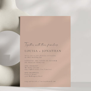 Minimalistisch Chic Classic Dusty Rose Script Wedd Einladung