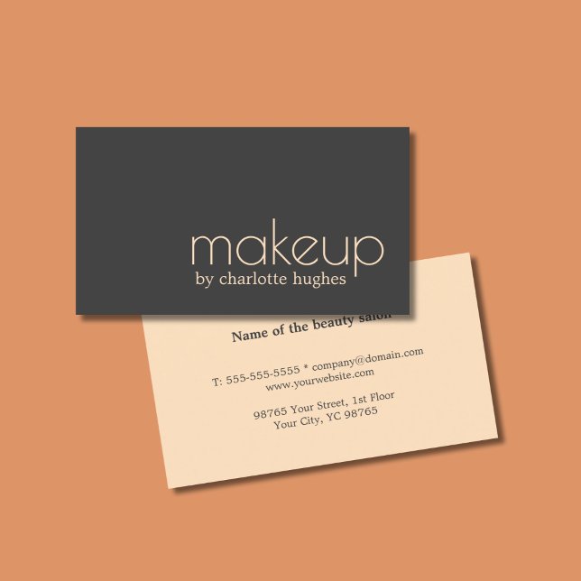 Minimalistisch Chic Dark Pale Pink Makeup Artist Visitenkarte (Von Creator hochgeladen)