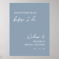 Minimalistisch Chic Dusty Blue Brautparty Willkomm