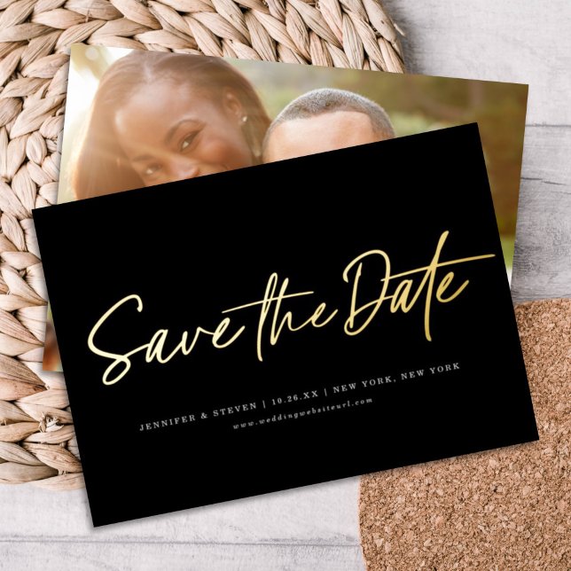 Minimalistisch-Chic-EDITABLE-FARBEN-Foto Save the  Folieneinladung (Von Creator hochgeladen)