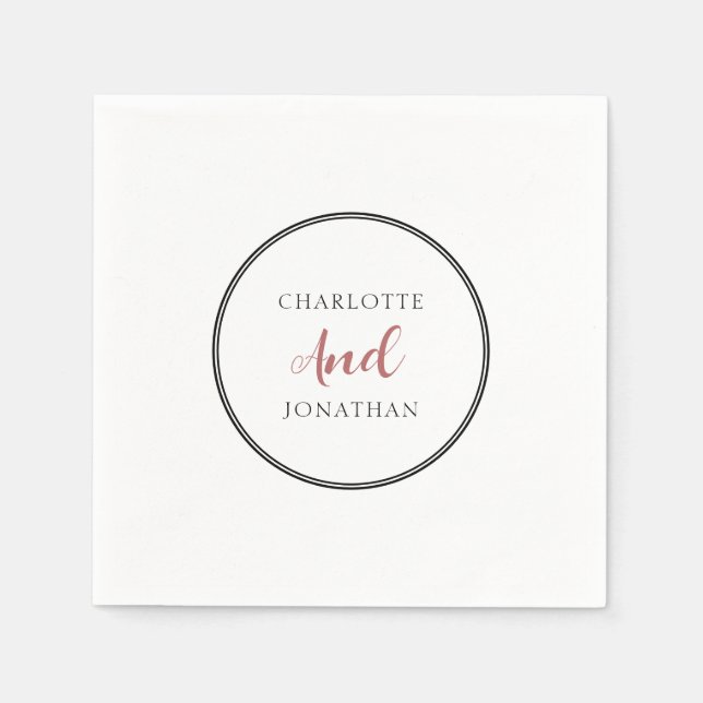 Minimalistisch Chic Elegant Calligraphy Script Wed Serviette (Vorderseite)