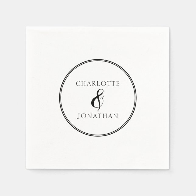 Minimalistisch Chic Elegant Calligraphy Script Wed Serviette (Vorderseite)