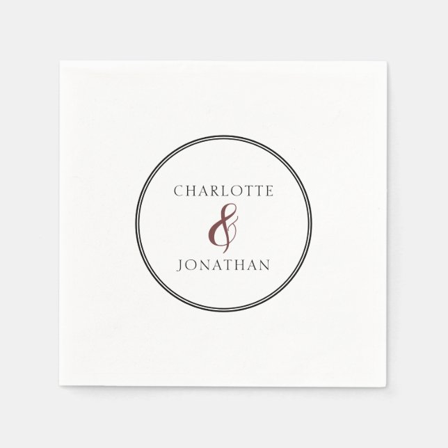 Minimalistisch Chic Elegant Calligraphy Script Wed Serviette (Vorderseite)