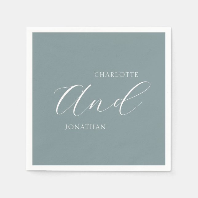 Minimalistisch Chic Elegant Calligraphy Script Wed Serviette (Vorderseite)