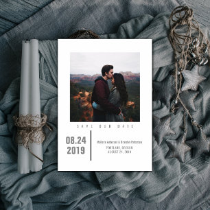 Minimalistisch Chic Foto Save the Date Grau