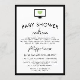 Minimalistisch-Chic-Green-Virtual-Baby-Dusche Einladung