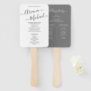 Minimalistisch Chic Mod Gray and White Wedding Pro Fächer