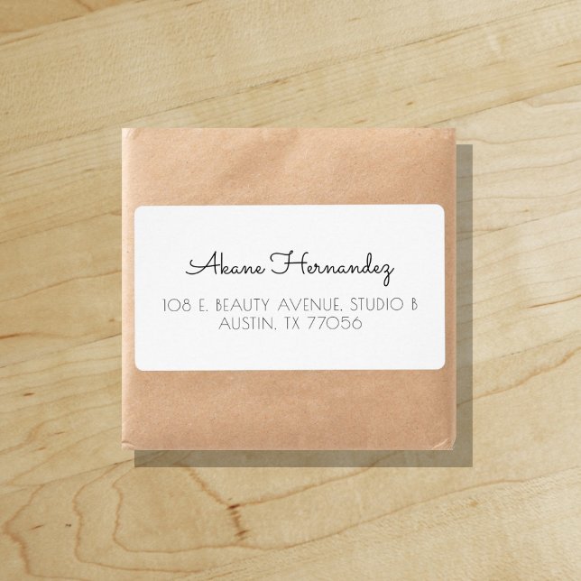 Minimalistisch Chic Modern Shipping Address Label ("Everyday is abundantly beautiful." 
Sincerely Best Wishes from Lucky Design World)