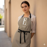 Minimalistisch Chic Monogram Boho Beige Schürze<br><div class="desc">Chic Vintages Monogramm.</div>