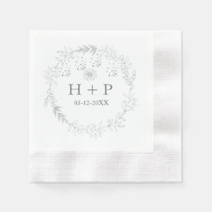 Minimalistisch Chic Monogram Formal Wedding Cockta Serviette