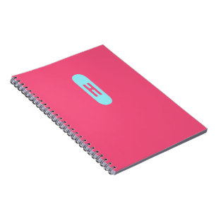 Minimalistisch Chic Monogram Pink Blue Notizblock