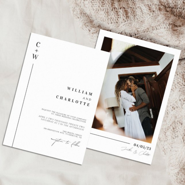 Minimalistisch-Chic-Monogramm-Hochzeit Einladung (Von Creator hochgeladen)