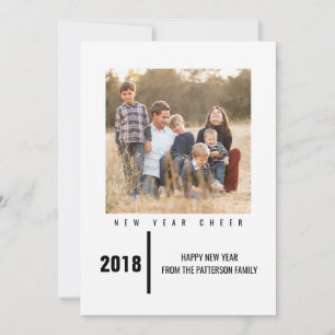Minimalistisch-Chic-Neujahrskarte   Schwarz Feiertagskarte
