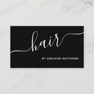 Minimalistisch Chic Schwarz-weiß Hair Salon Fris Visitenkarte
