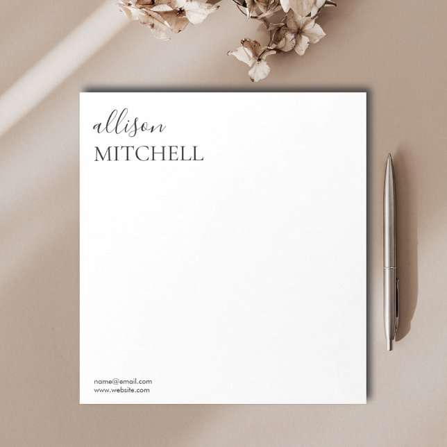 Minimalistisch-Chic-Skriptkalligrafie Notepad Notizblock (Von Creator hochgeladen)