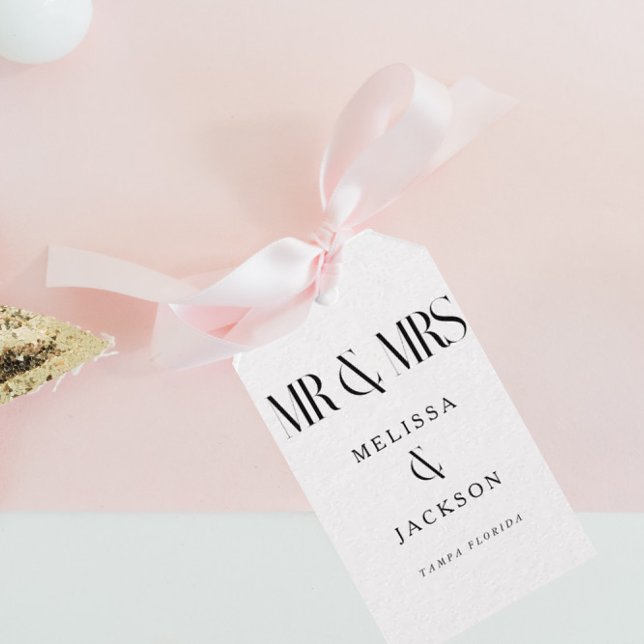 Minimalistisch Chic Wedding Design White Vielen Da Geschenkanhänger (Von Creator hochgeladen)