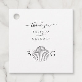 Minimalistisch Clam Seashell Monogram Wedding Geschenkanhänger