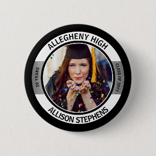 Minimalistisch Class Wiedersehen-Foto - Schwarz-Si Button