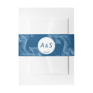 Minimalistisch Classic Blue Anfangsdatum Hochzeit Einladungsbanderole