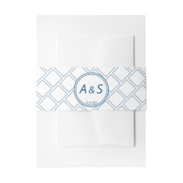 Minimalistisch Classic Blue White Anfangsdatum Hoc Einladungsbanderole