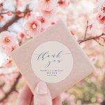 Minimalistisch Classic Ivory Blue Brautparty Danke Runder Aufkleber<br><div class="desc">Custom Minimalistisch Classic Ivory Blue Brautparty Danke klassische Round Sticker</div>