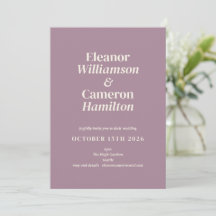 Minimalistisch Classic Lilac Mauve Design Wedding