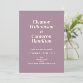 Minimalistisch Classic Lilac Mauve Design Wedding Einladung