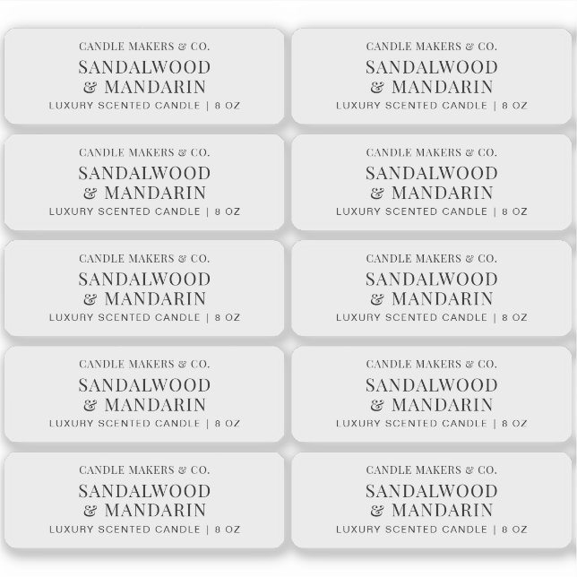 Minimalistisch Clear Candle Tin 3x1" Rectangle Lab Aufkleber (Vorderseite)