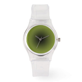 Minimalistisch Clear mit Schwarz und Wasabi Green Armbanduhr