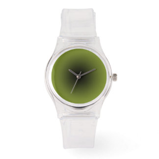 Minimalistisch Clear mit Schwarz und Wasabi Green  Armbanduhr