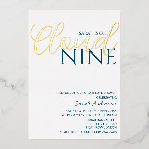 Minimalistisch Cloud Nine Brautparty Golden Folieneinladung