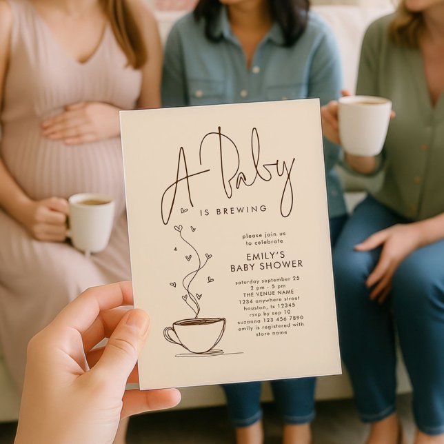 Minimalistisch Coffee Bean Baby Brauen Dusche Einladung (Von Creator hochgeladen)