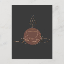 Minimalistisch Coffee Line Art - Kaffeeliebhaber Postkarte