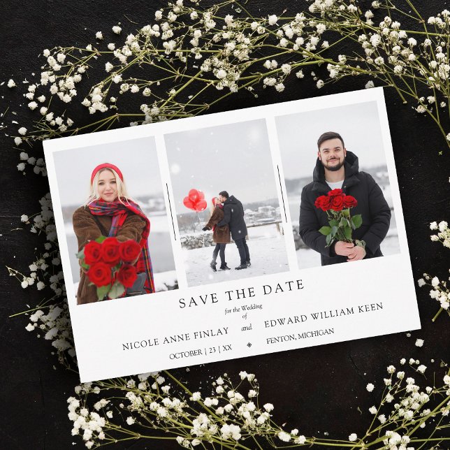 Minimalistisch Collage 3 Fotos Couple Wedding Verl (Von Creator hochgeladen)