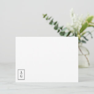 Minimalistisch Corner Monogram Initials Stilvoll C Mitteilungskarte