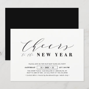 Minimalistisch Corporate Silvester Gala Party Einladung
