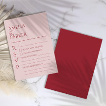 Minimalistisch Crimson Red Wedding RSVP