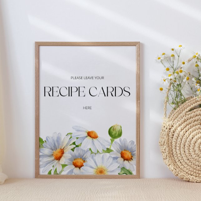 Minimalistisch Daisy verließ hier Ihre Rezeptkarte Poster (Von Creator hochgeladen)
