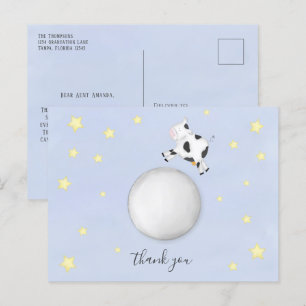 Minimalistisch danke, dass die Kuh über den Mond g Postkarte