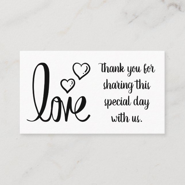 Minimalistisch Danke, dass Sie Hochzeit Liebe Brau Platzkarte (Vorderseite)