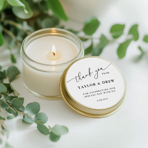 Minimalistisch danke Gastgeschenk Hochzeit Runder Aufkleber