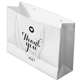 Minimalistisch Danke Monogram Gastgeschenk Hochzei Große Geschenktüte
